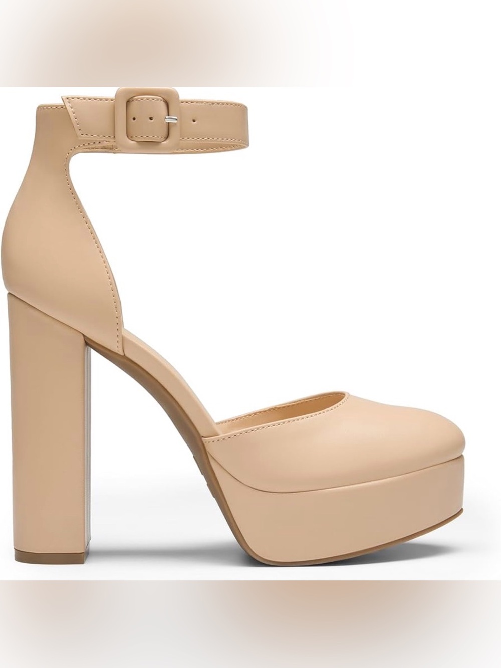 Sun + Stone Estrella Block Heel Pumps in nude SZ 9.5